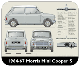 Morris Mini-Cooper S 1964-67 Place Mat, Small